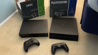 Xbox One X and PlayStation 4 Pro Unboxing.