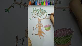 How to draw easy tree 🌲|| easy drawing || save tree save Earth 🌎 #viralvideo #kidsvideo #stepbystep