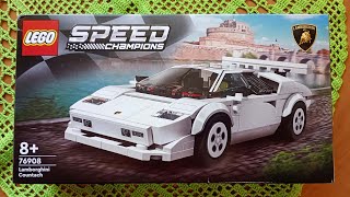 LEGO Speed Champions 76908 Lamborghini Countach. Unboxing and slow pace building.