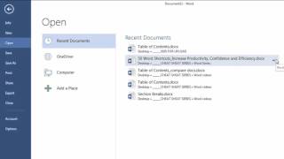 Make a Document Show First in Word / Pin Documents