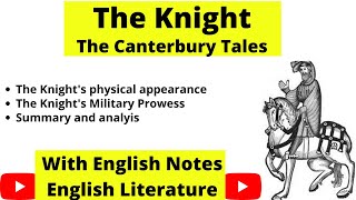 The Knight in The Canterbury Tales summary in Hindi | Thinking Literature | UGC-NET English