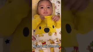 MK the Pooh Bear🐻 at 4months old😁 #babygirl #babymilestones #babymemories