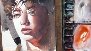 Watercolor Portrait Painting & Relaxing Music 😊