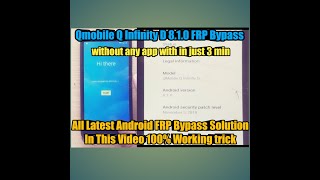 QMobile Q Infinity D 8.1.0 FRP Bypass within 3 min without any app 100% Working | Arslan Rajpoot