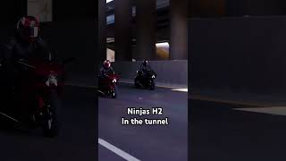 Kawasaki Ninja H2s in the tunnel