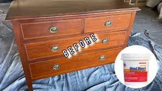 Dresser Makeover | Wood bleaching w/ oxalic acid