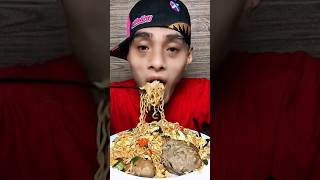 Mie Goreng Richeese Rasa Keju Pedas + 3 Telur Orak - Orak & Bakso Urat #shorts #eat #food