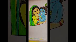 yashoda Maa and Little krishna drawing ✨♥️ with plastic crayon colour #shortvideo