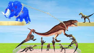 TUG of WAR Dinosaure Vs Zombie Mammoth - Carnivore vs Herbivore - Animal Revolt Battle Simulator