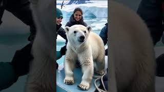 🐻‍❄️ Tiny Polar Bear's Heartwarming Rescue! 😍 #PolarBearRescue #WildlifeConservation #ArcticAnimals