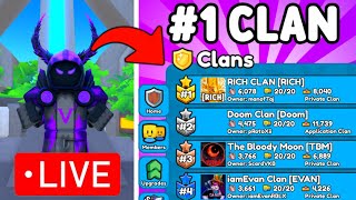 🔴LIVE GRINDING AS OWNER OF #1 CLAN (TOILET TOWER DEFENSE)