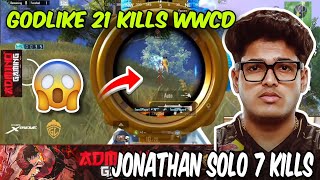 GODLIKE 21 KILLS WWCD SCRIMS😱 JONATHAN SOLO 7 KILLS✅#godlike #jonathan #godl #scrims #bgmi #pubg