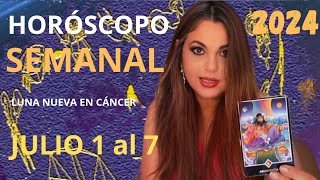 HORÓSCOPO SEMANAL DEL 1 al 7 de Julio 2024 | Luna Nueva ASTROS + TAROT | Que Dicen Los 12 Signos 🔮✨️