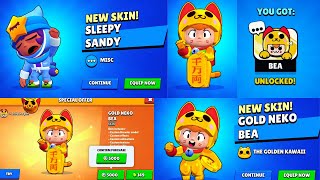 Buying Brawl Stars New Skin - Gold Neko Bea Brawl Stars - Sleepy Sandy Brawl Stars