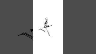 Skeleton Running with Clarinet Animation