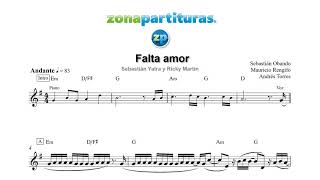 Partitura "Falta amor" Sebastián Yatra y Ricky Martin