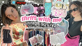 THRIFT WITH ME | 90s/Y2k THRIFT HAUL | FULL TIME DEPOP SELLER 🎀🌸🧚‍♀️