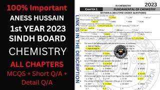 XI Chemistry | Target Paper | All Chapter Mcqs 2023 | Sindh Board | Anees Hussain