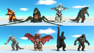 Team Biollante; Godzilla kiryu VS Team King Kong; Shin Godzilla - Animal revolt battle simulator