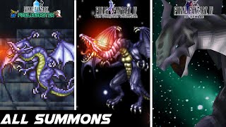 FINAL FANTASY IV PIXEL REMASTER - ALL SUMMONS COMPARISON [ PR / PSP / 3D REMAKE ]