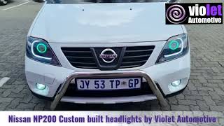 Nissan NP200 headlights custom built by Violet Automotive