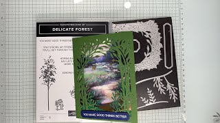 Stampin’ Up! Delicate Forest Fun Fold Card Tutorial #designerseriespaper #funfoldcard #trifold #diy