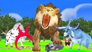 Liger vs Giant Bulls Fight Cartoon Cow Rescue Giant Wild Animal Fight Cartoon Animal Epic Battle