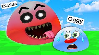 Shinchan Become Biggest Slimes And Eats Oggy in Roblox 😰