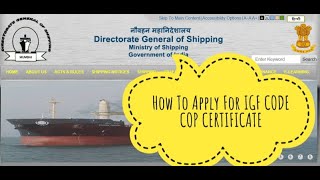 How to apply for IGF Code Basic COP .