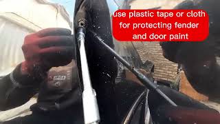 how to install left fender on a mercedes benz w202