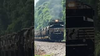 NS pushing military train #military  #viral #train #norfolksouthern  #memorial #railroad