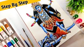 Kali Mata Drawing Tutorial 😍 - Easy Step by Step 🌺🙏🏻