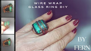 Dichroic glass bead ring/DIY Mauritius bead DIY Wire Wrapped Jewelry