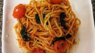 Tomatoes & Basil with spaghetti