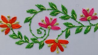 Beautiful hand embroidery work// Embroidery Design// Flower embroidery