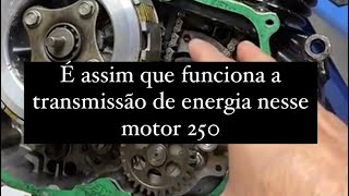 Aprenda nesse motor 250 como funciona a transmissão de energia mecânica.