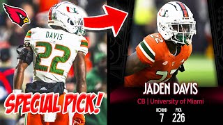 THIS IS A SPECIAL PICK! The Arizona Cardinals Draft Jaden Davis With The 226th Pick!