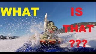 BIG remote controlled airboat on SNOW