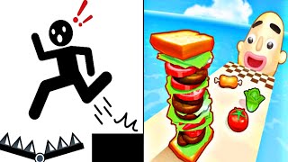 Draw 2 Save Vs Sandwich Runner Gameplay All Satisfying Levels Gameplay Video Hard Challenge 😱