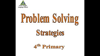 Problem Solving Strategies