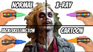 Drawing Beetlejuice In 4 Different Styles!