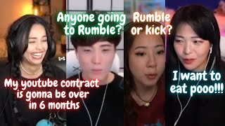 Everyone STUNLOECKED after Valkyrae joked about her youtube contract.