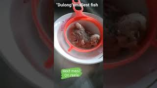 Cleaning smallest fish "dulong" before cooking