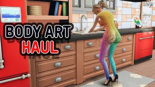 [4K Clean Haul] Body art suit | How to make mosaic Body art on the sims 4 | Body art Haul | Try Haul