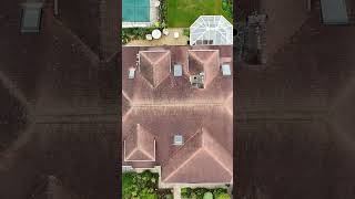 Cinematic before and after of this roof clean, using DJI 4 mini pro #drone#cinematic#shorts#reels