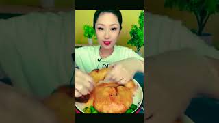 Chinese girls eat food quickly and greedily