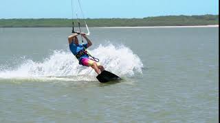 Kitesurfing Technique - Twin Tip Heel to Toe Tack Slow Mo