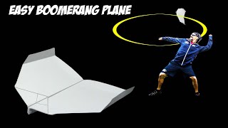 Easy small boomerang Plane ! how to make a paper airplane that comes back to you Tutorial