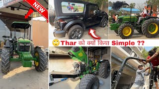 😈New fiber hood John Deere 5075// Tochan king 👑or Thar की service करवा दी // Miss u Nishu bhai 💔😭🚜