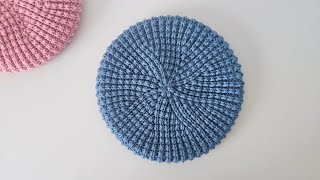 Шикарный берет крючком "Пиксель" / Beautiful crochet beret / Красивый узор крючком